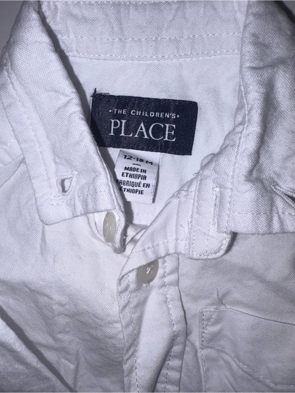 The Children's Place White Casual Button-Down Shirt